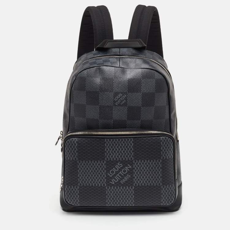 Pre Owned Louis Vuitton Campus Black/Grey Damier Graphite Canvas and Leather Backpack