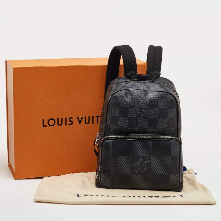 Pre Owned Louis Vuitton Campus Black/Grey Damier Graphite Canvas and Leather Backpack