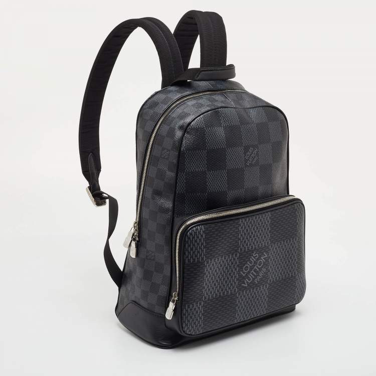 Pre Owned Louis Vuitton Campus Black/Grey Damier Graphite Canvas and Leather Backpack