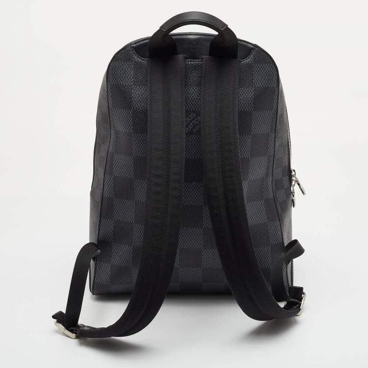 Pre Owned Louis Vuitton Campus Black/Grey Damier Graphite Canvas and Leather Backpack