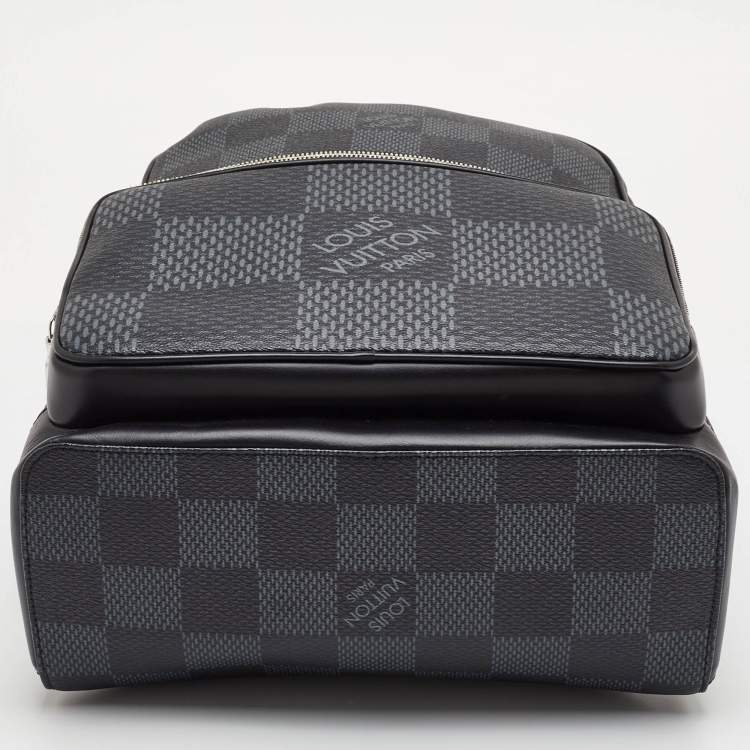 Pre Owned Louis Vuitton Campus Black/Grey Damier Graphite Canvas and Leather Backpack