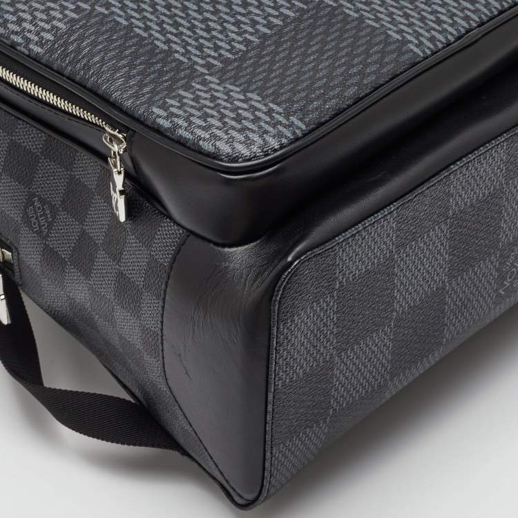 Pre Owned Louis Vuitton Campus Black/Grey Damier Graphite Canvas and Leather Backpack