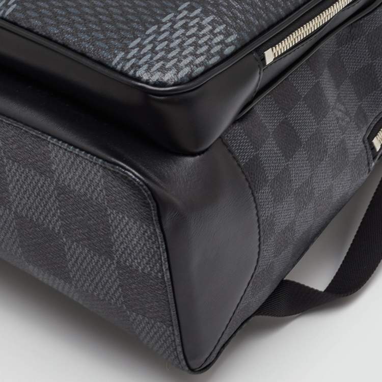 Pre Owned Louis Vuitton Campus Black/Grey Damier Graphite Canvas and Leather Backpack