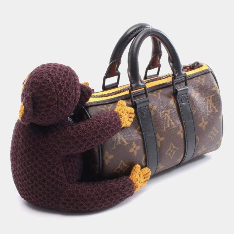 Pre Owned Louis Vuitton Keepall Xs Monogram Lv Friend Monkey Handbag Pvc-Coated Canvas And Leather Brown/Multicolor