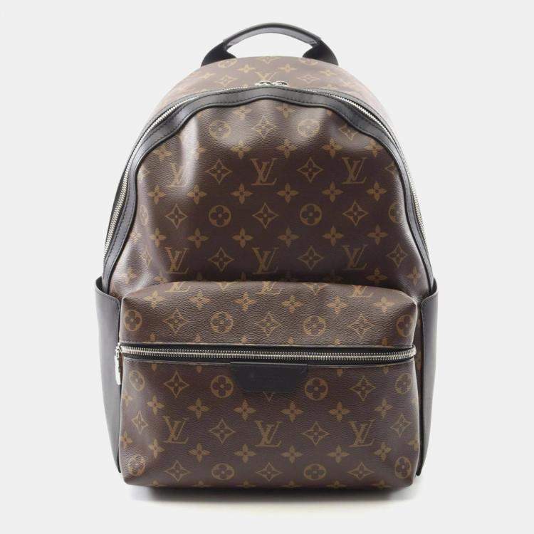 Pre Owned Louis Vuitton Discovery Backpack Pm Coated Canvas And Leather Monogram Macassar Brown Black