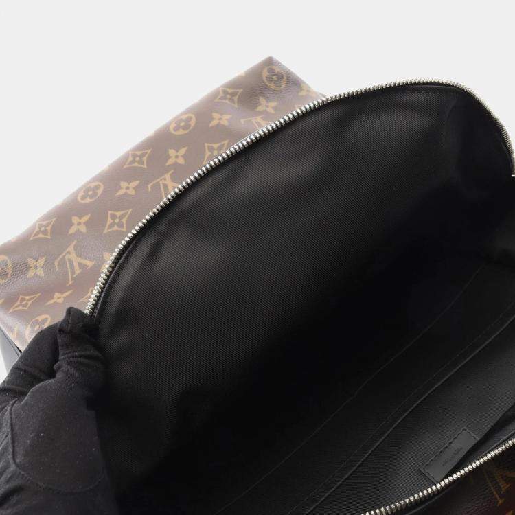 Pre Owned Louis Vuitton Discovery Backpack Pm Coated Canvas And Leather Monogram Macassar Brown Black