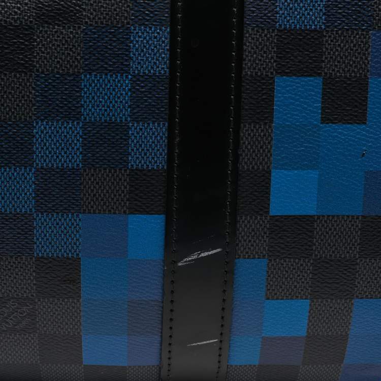 Pre Owned Louis Vuitton Keepall Bandouliere 50 Blue Damier Graphite Pixel Canvas Duffel Bag
