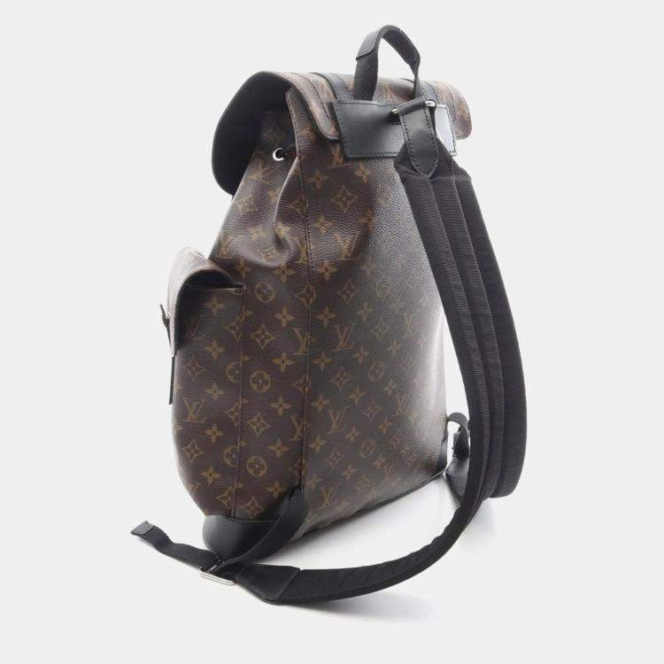 Pre Owned Louis Vuitton Christopher Mm Backpack Coated Canvas And Leather Monogram Macassar Brown Black