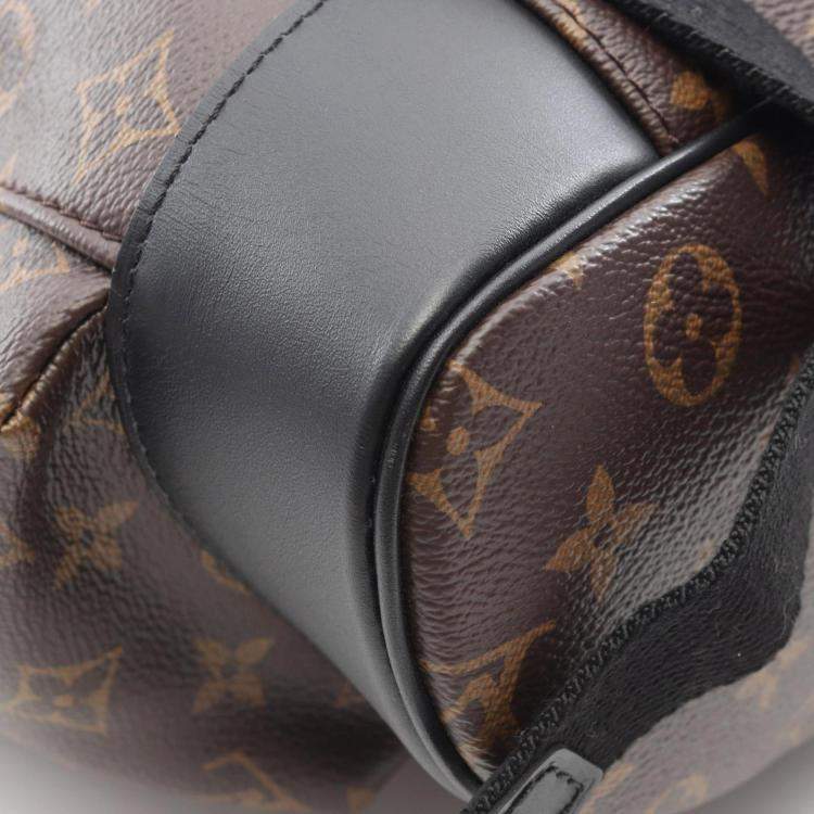Pre Owned Louis Vuitton Christopher Mm Backpack Coated Canvas And Leather Monogram Macassar Brown Black