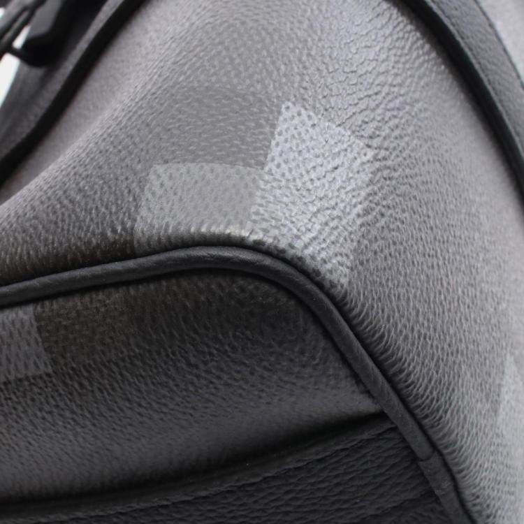 Pre Owned Louis Vuitton Keepall Bandouliere 25 Monogram Macassar Damouflage Handbag Coated Canvas And Leather Black