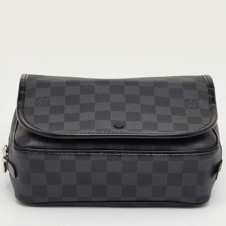 Pre Owned Louis Vuitton Toiletry Kit Black Damier Graphite Canvas Pouch