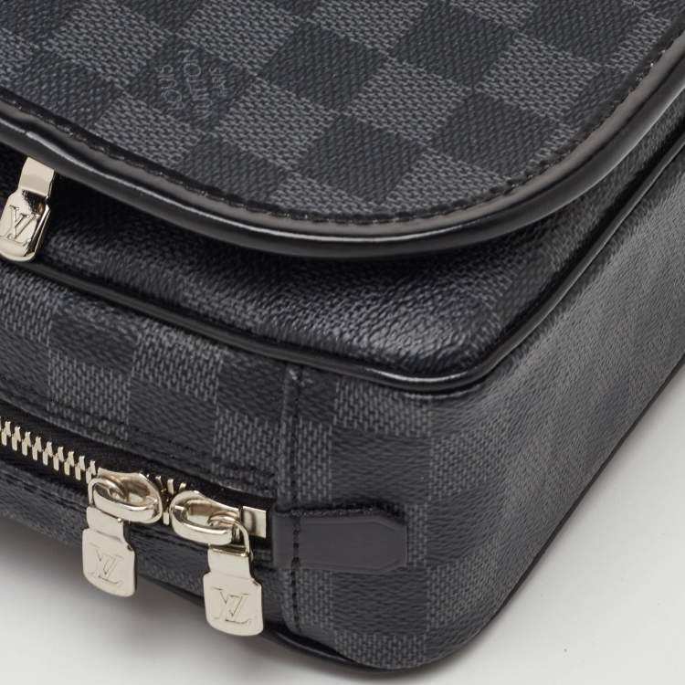 Pre Owned Louis Vuitton Toiletry Kit Black Damier Graphite Canvas Pouch