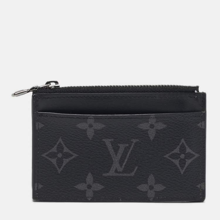 Pre Owned Louis Vuitton Monogram Eclipse Canvas Coin Card Holder