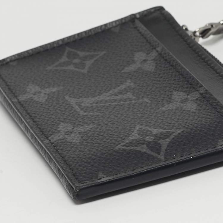 Pre Owned Louis Vuitton Monogram Eclipse Canvas Coin Card Holder
