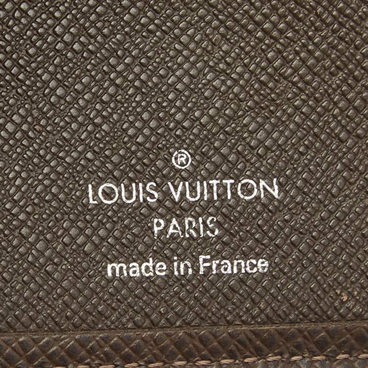 Pre Owned Louis Vuitton Multiple Brown Taiga Leather Bifold Wallet