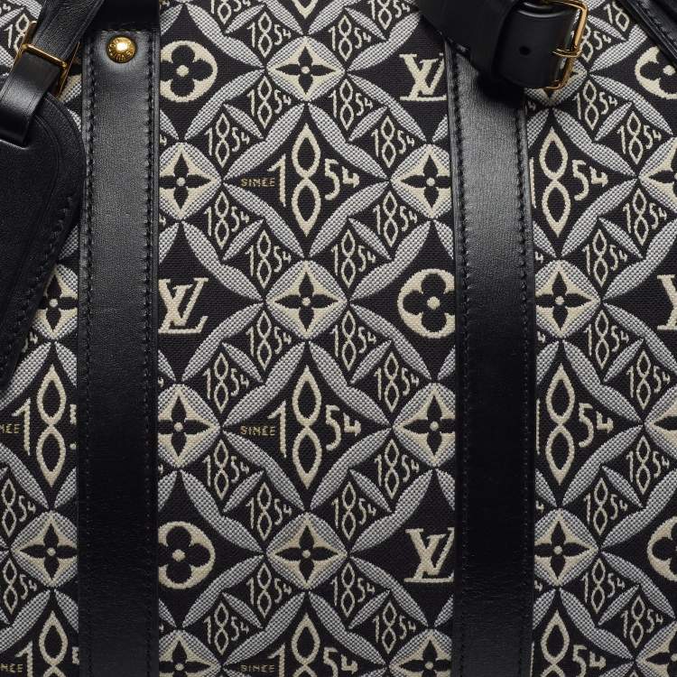 Pre Owned Louis Vuitton Keepall Bandouliere 45 Grey Since 1854 Jacquard Duffel Bag