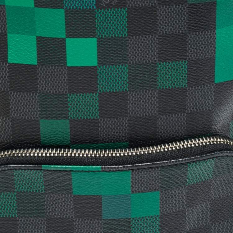 Pre Owned Louis Vuitton Avenue Green Damier Graphite Pixel Canvas Slingbag