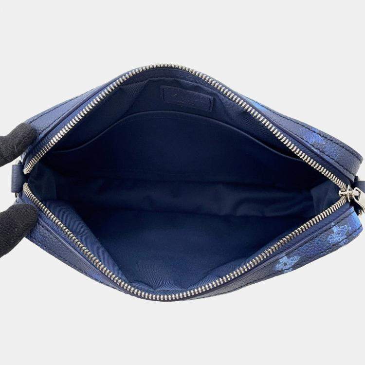 Pre Owned Louis Vuitton Trio Messenger Blue Monogram Watercolor
