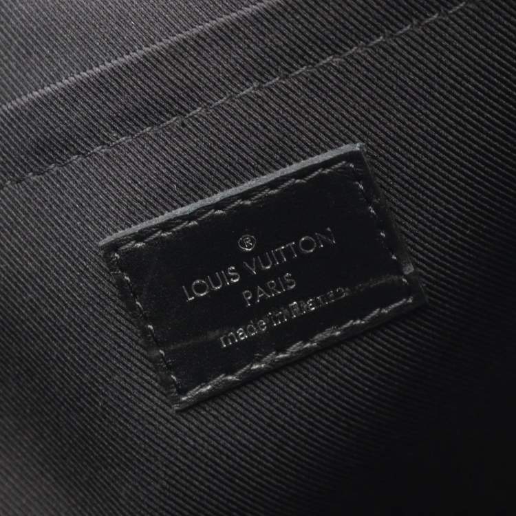 Pre Owned Louis Vuitton Steamer Messenger Shoulder Bag In Coated Canvas And Leather Monogram Eclipse Gray