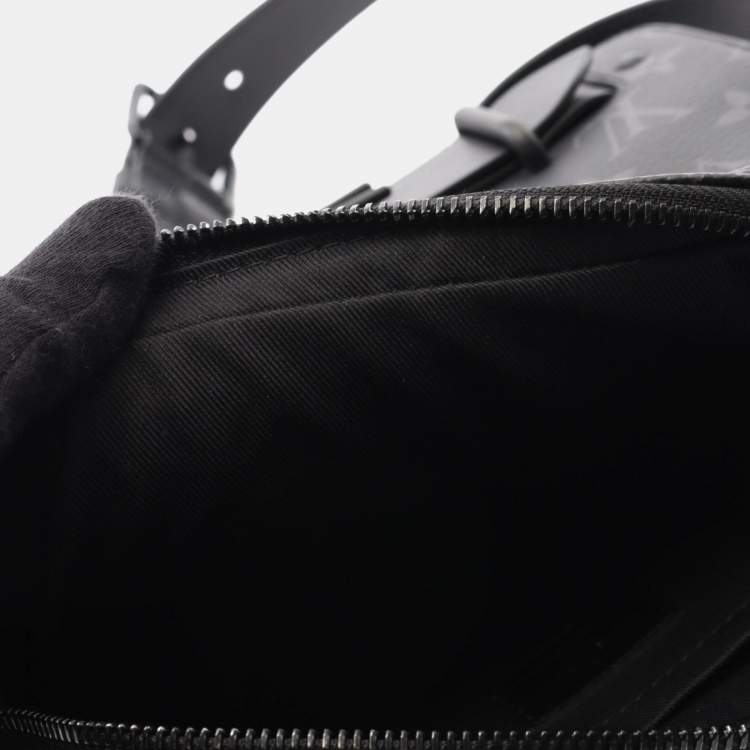 Pre Owned Louis Vuitton Steamer Messenger Shoulder Bag In Coated Canvas And Leather Monogram Eclipse Gray