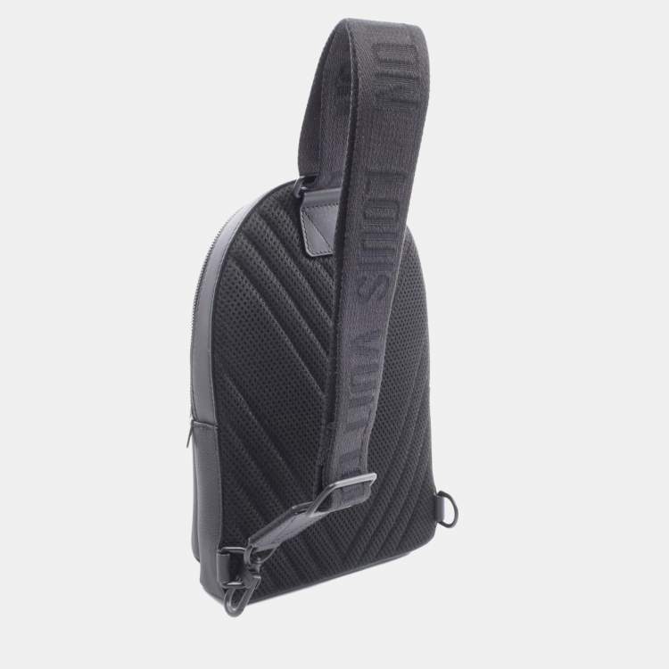 Pre Owned Louis Vuitton Pilot Sling Bag Waist Body Leather Black