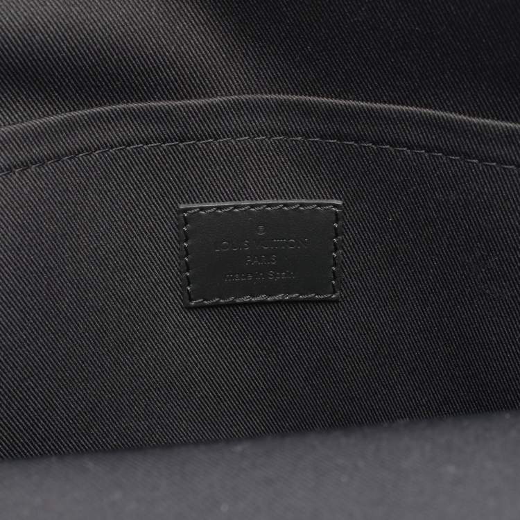 Pre Owned Louis Vuitton Pilot Sling Bag Waist Body Leather Black