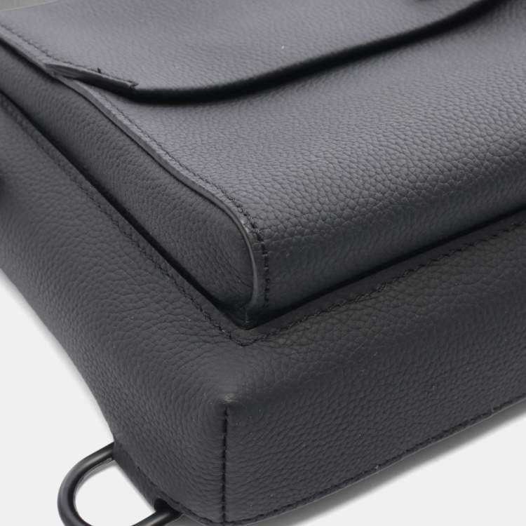 Pre Owned Louis Vuitton Pilot Sling Bag Waist Body Leather Black