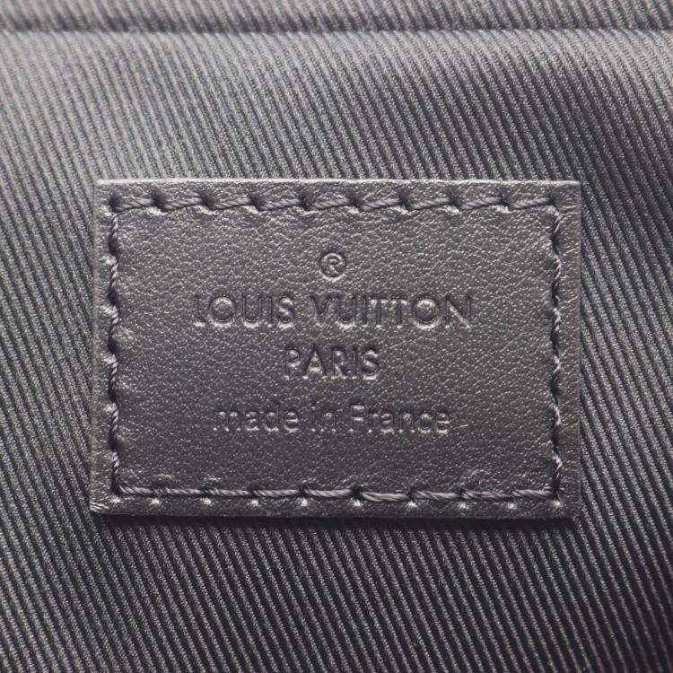 Pre Owned Louis Vuitton Trio Messenger Shoulder Bag In Coated Canvas And Leather With Monogram Eclipse Reverse Black Gray