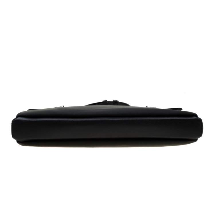 Pre Owned Louis Vuitton Black Fabric and Taiga Leather Saratov GM Messenger Bag