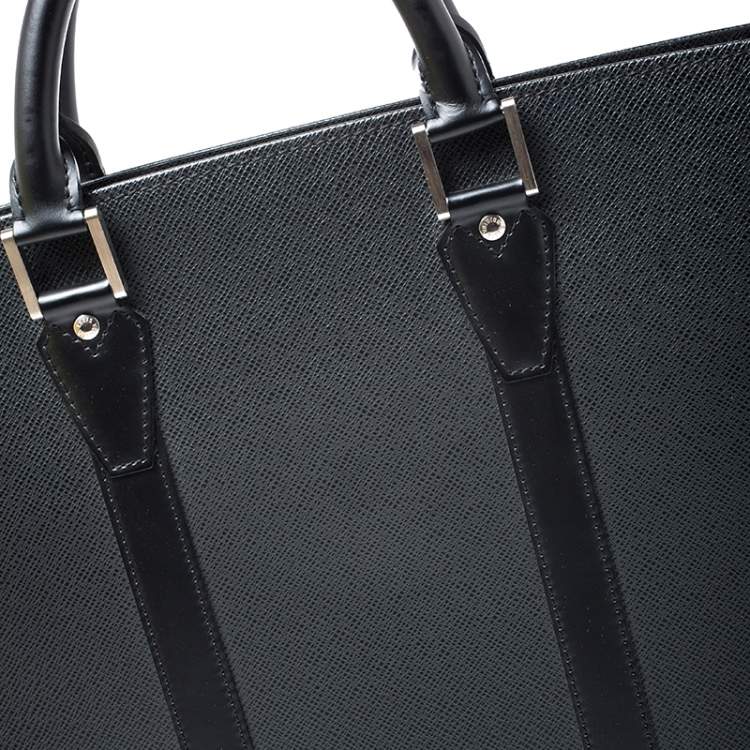 Pre Owned Louis Vuitton Black Taiga Leather Lozan Briefcase