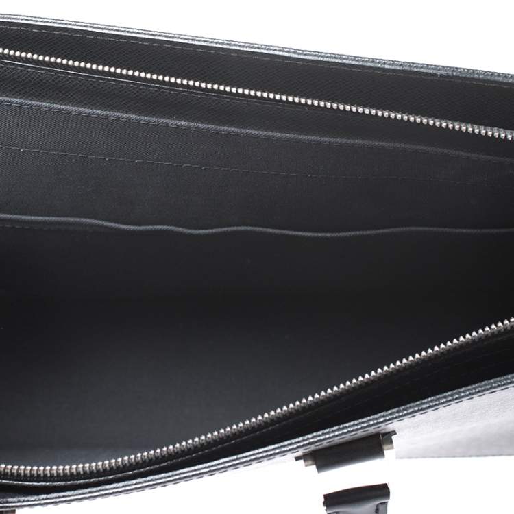 Pre Owned Louis Vuitton Black Taiga Leather Lozan Briefcase