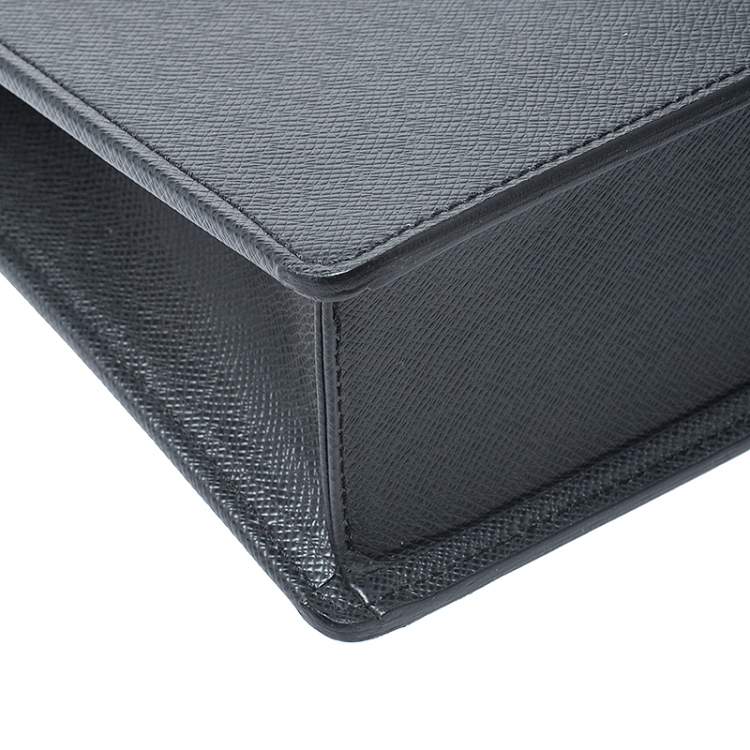 Pre Owned Louis Vuitton Black Taiga Leather Lozan Briefcase