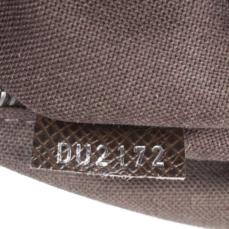 Pre Owned Louis Vuitton Dark Brown Taiga Leather Roman PM Bag 