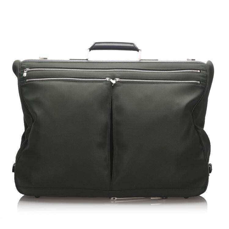 Pre Owned Louis Vuitton Green Nylon Santore Ardoise Garment Travel Bag