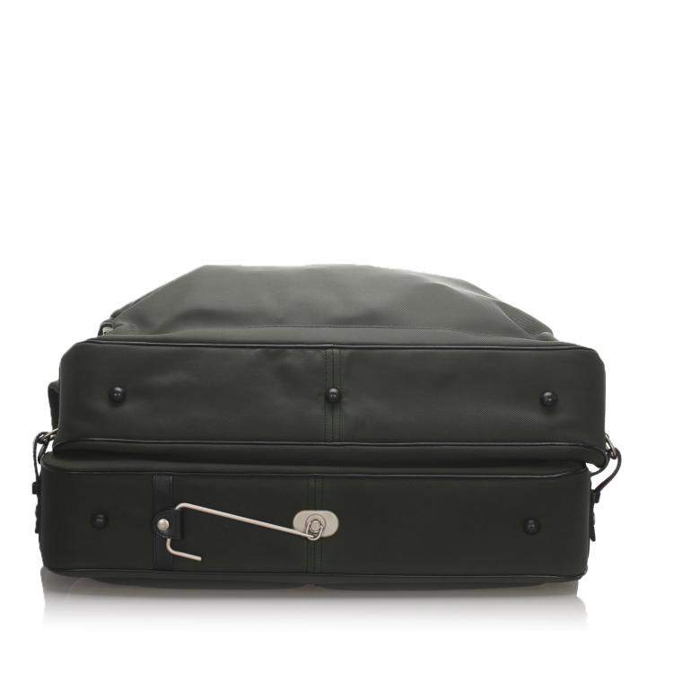 Pre Owned Louis Vuitton Green Nylon Santore Ardoise Garment Travel Bag