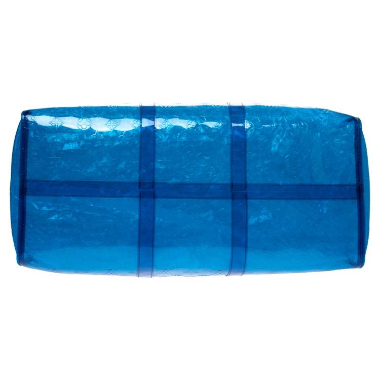 Pre Owned Louis Vuitton Blue Monogram Prism Keepall Bandouliere 50 Bag