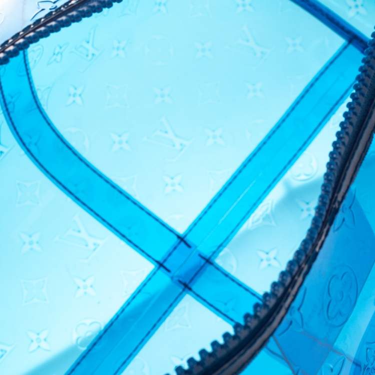 Pre Owned Louis Vuitton Blue Monogram Prism Keepall Bandouliere 50 Bag