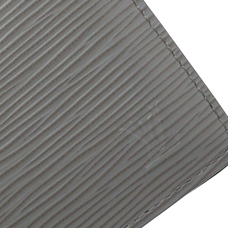 Pre Owned Louis Vuitton Blue/Grey Epi Leather and Damier Graphite Canvas Patchwork Multiple Wallet