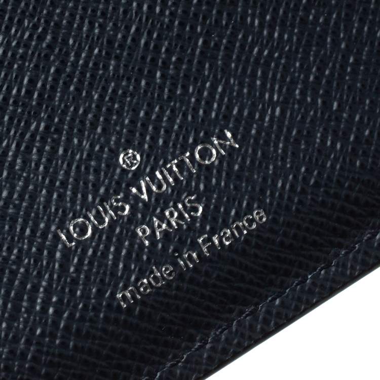Pre Owned Louis Vuitton Blue/Grey Epi Leather and Damier Graphite Canvas Patchwork Multiple Wallet
