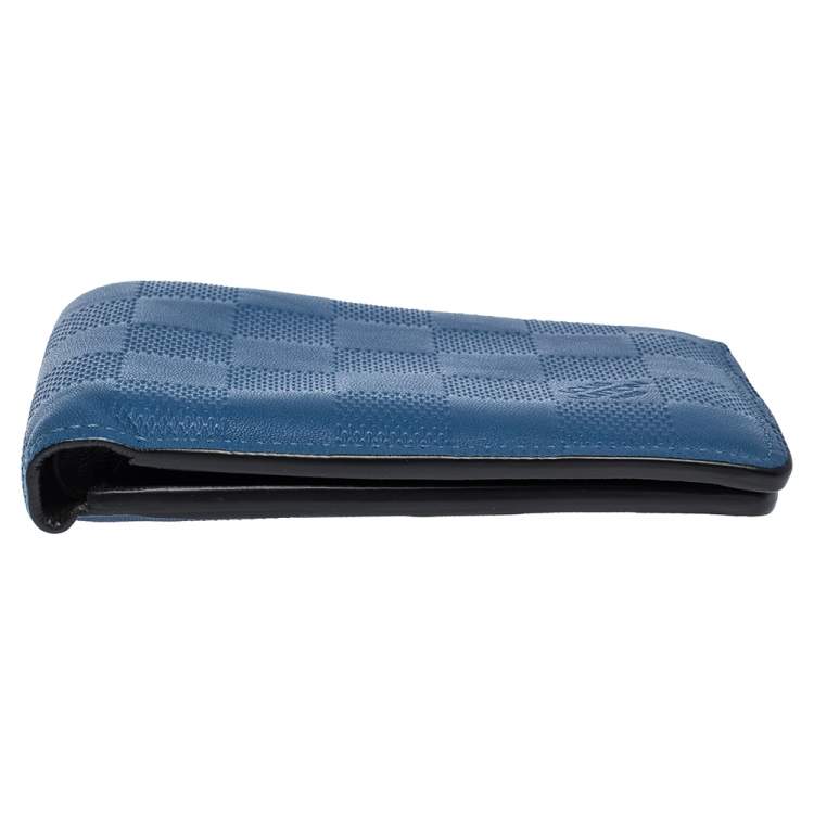 Pre Owned Louis Vuitton Blue Damier Infini Leather Slender Wallet