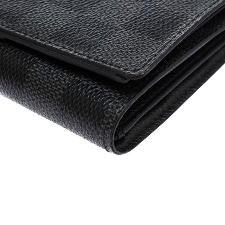 Pre Owned Louis Vuitton Damier Graphite Canvas Trifold Wallet