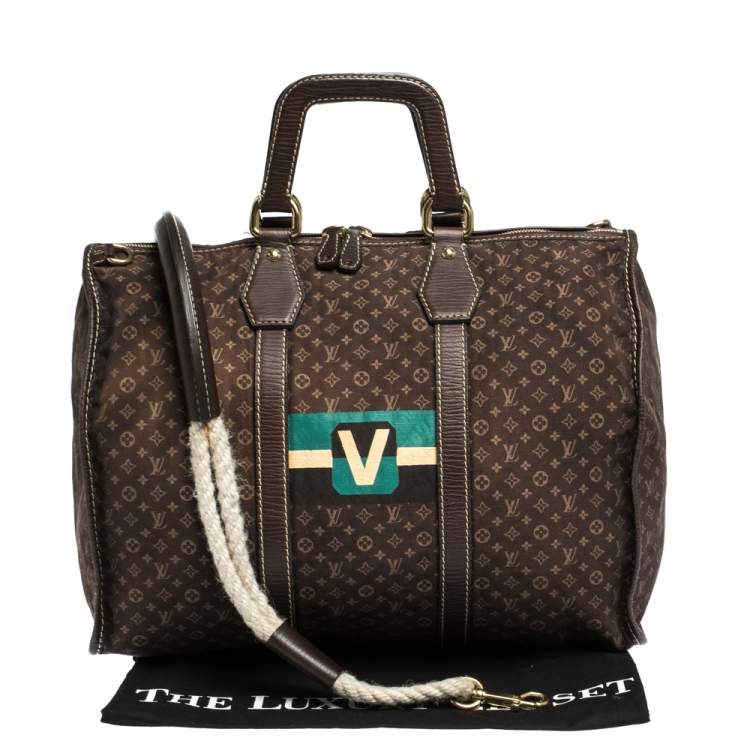 Pre Owned Louis Vuitton Monogram Mini Lin Initiales Keepall Bag