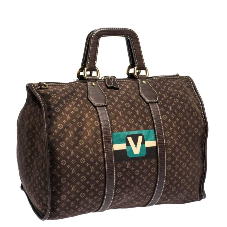Pre Owned Louis Vuitton Monogram Mini Lin Initiales Keepall Bag