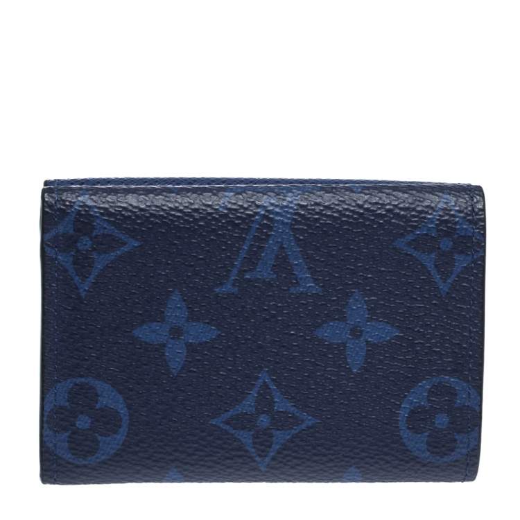 Pre Owned Louis Vuitton Cobalt Monogram Taigarama Discovery Compact Wallet