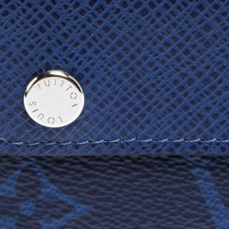 Pre Owned Louis Vuitton Cobalt Monogram Taigarama Discovery Compact Wallet