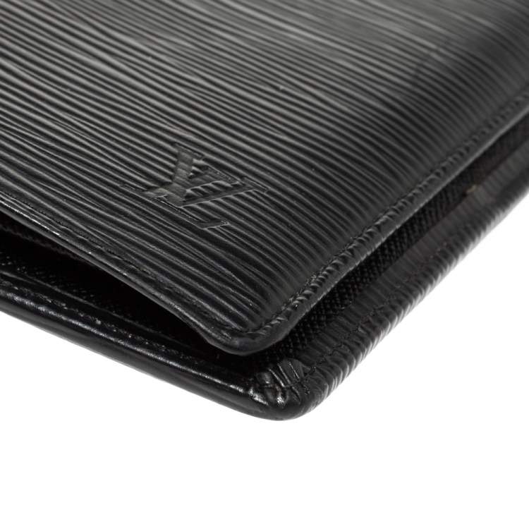 مملوكة مسبقًا Louis Vuitton Noir Epi Leather Brazza Wallet