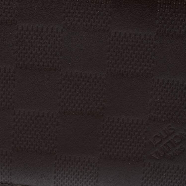 Pre Owned Louis Vuitton Brown Damier Embossed Leather Multiple Wallet