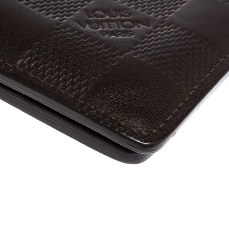 Pre Owned Louis Vuitton Brown Damier Embossed Leather Multiple Wallet