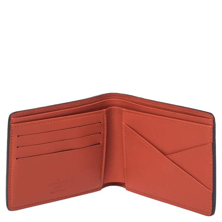 Louis Vuitton Orange Leather Bifold Multiple Wallet Louis Vuitton
