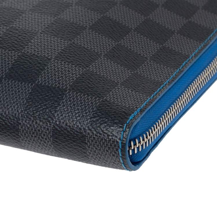Pre Owned Louis Vuitton Blue Damier Graphite Canvas Pochette Jour GM 